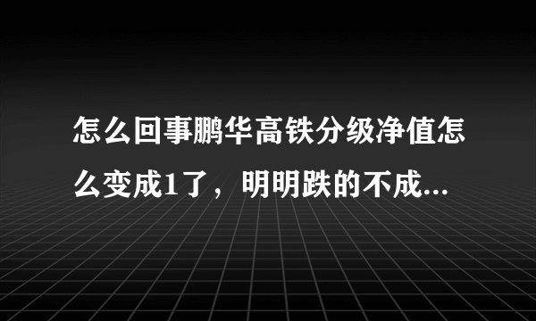 怎么回事鹏华高铁分级净值怎么变成1了，明明跌的不成样子了？