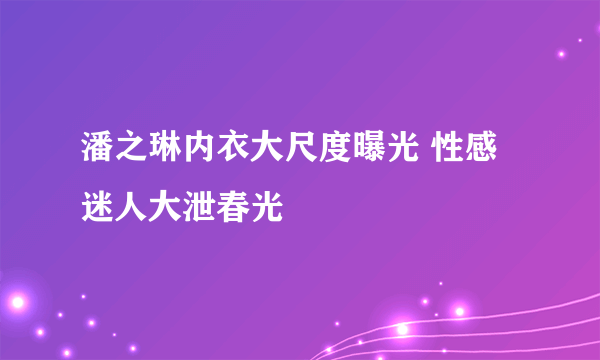 潘之琳内衣大尺度曝光 性感迷人大泄春光