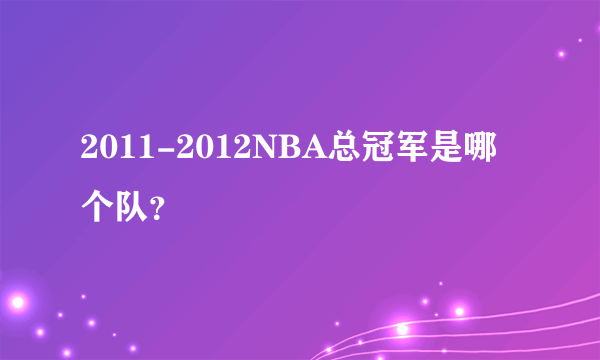 2011-2012NBA总冠军是哪个队？