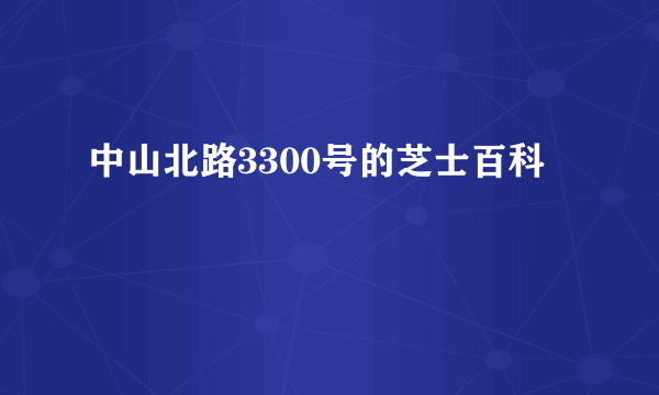 中山北路3300号的芝士百科