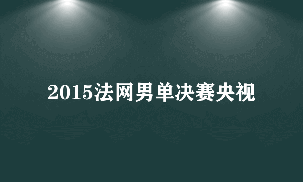 2015法网男单决赛央视