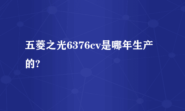 五菱之光6376cv是哪年生产的?