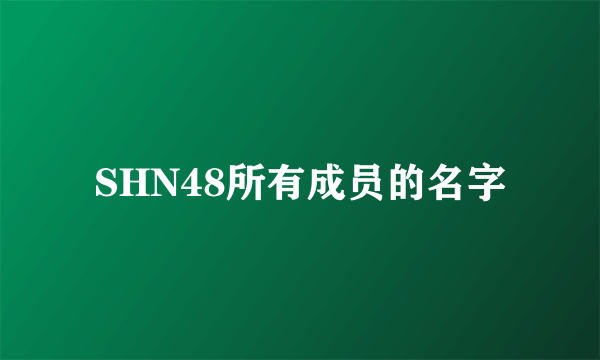 SHN48所有成员的名字