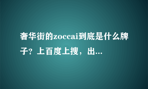 奢华街的zoccai到底是什么牌子？上百度上搜，出来的都是佐卡伊的东西，但是看佐卡伊的商标是少了一个C的。