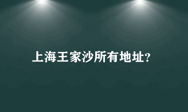 上海王家沙所有地址？