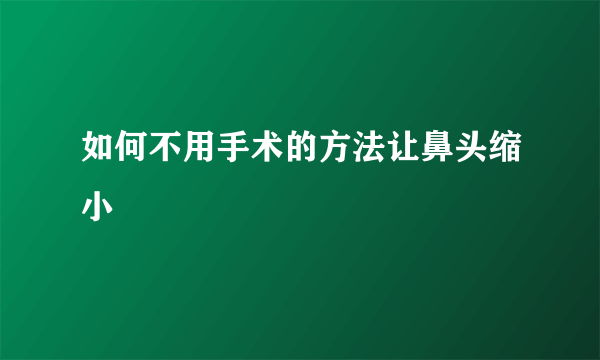 如何不用手术的方法让鼻头缩小