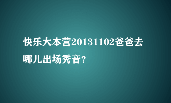 快乐大本营20131102爸爸去哪儿出场秀音？