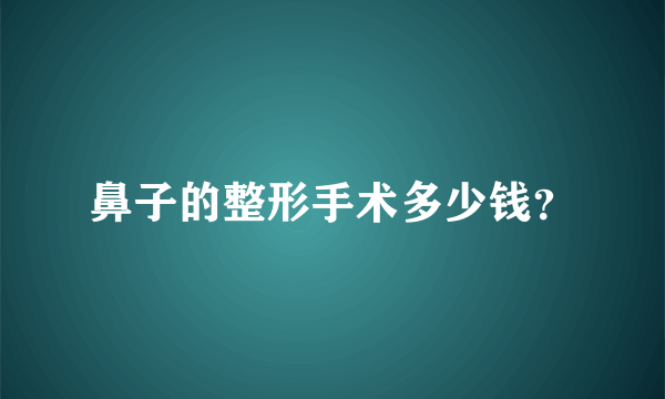 鼻子的整形手术多少钱？