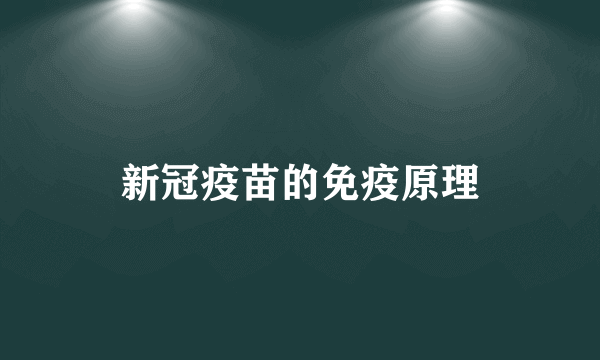 新冠疫苗的免疫原理