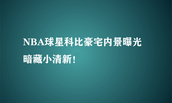 NBA球星科比豪宅内景曝光 暗藏小清新！