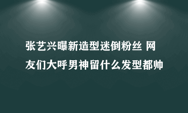 张艺兴曝新造型迷倒粉丝 网友们大呼男神留什么发型都帅