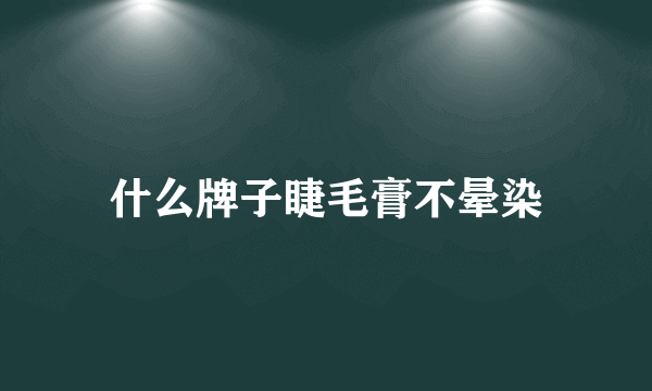 什么牌子睫毛膏不晕染