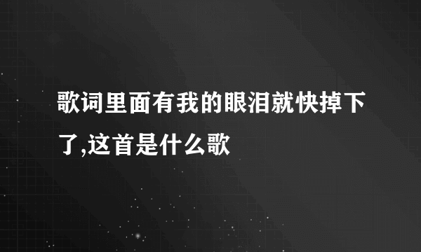 歌词里面有我的眼泪就快掉下了,这首是什么歌