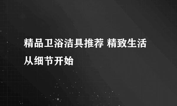 精品卫浴洁具推荐 精致生活从细节开始