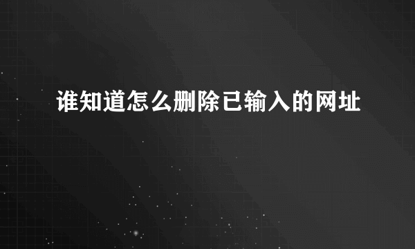 谁知道怎么删除已输入的网址