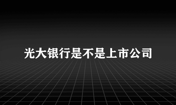 光大银行是不是上市公司