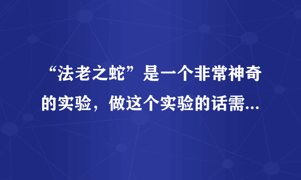 “法老之蛇”是一个非常神奇的实验，做这个实验的话需要注意哪些细节呢？