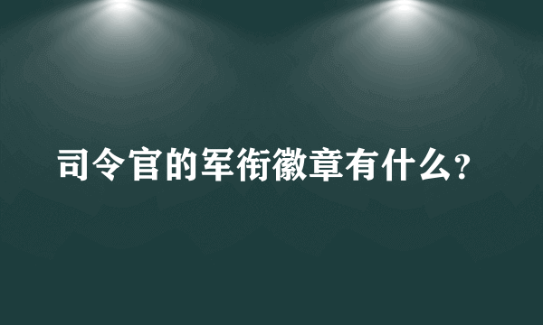 司令官的军衔徽章有什么？