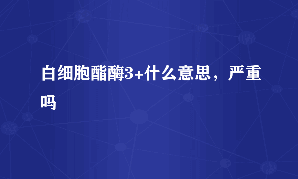 白细胞酯酶3+什么意思，严重吗