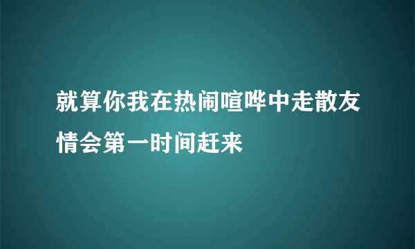 就算你我在热闹喧哗中走散友情会第一时间赶来