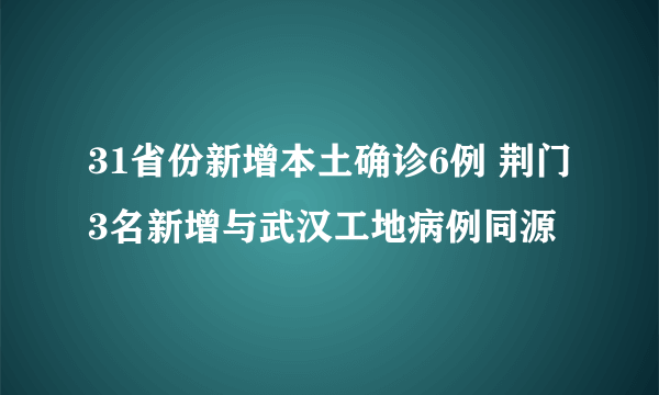 31省份新增本土确诊6例 荆门3名新增与武汉工地病例同源