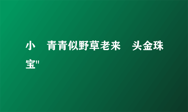 小時青青似野草老来滿头金珠宝