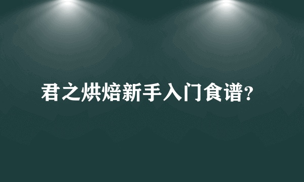 君之烘焙新手入门食谱？