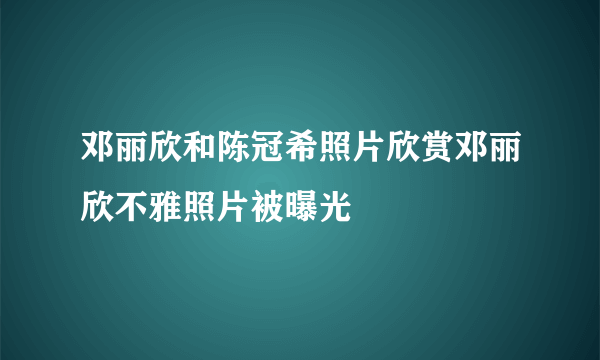 邓丽欣和陈冠希照片欣赏邓丽欣不雅照片被曝光