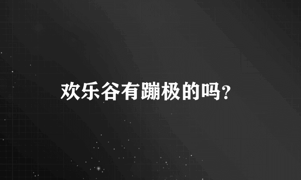 欢乐谷有蹦极的吗？