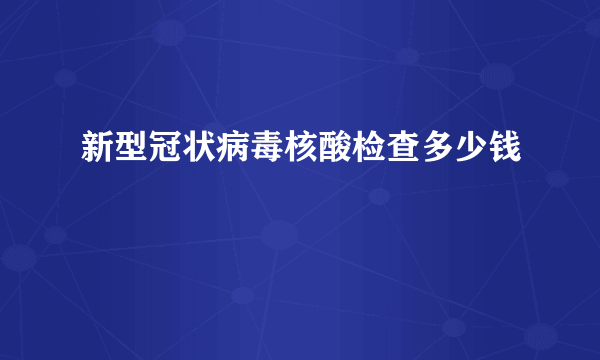 新型冠状病毒核酸检查多少钱