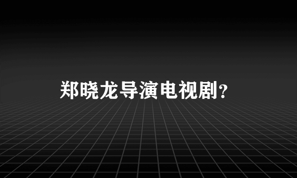 郑晓龙导演电视剧？