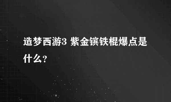 造梦西游3 紫金镔铁棍爆点是什么？