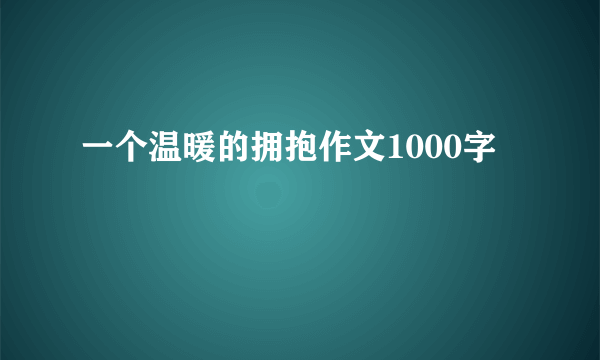 一个温暖的拥抱作文1000字