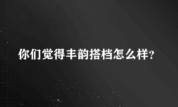 你们觉得丰韵搭档怎么样？