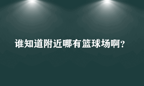 谁知道附近哪有篮球场啊？