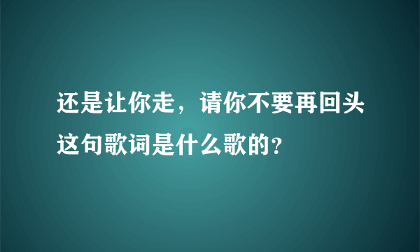 还是让你走，请你不要再回头这句歌词是什么歌的？