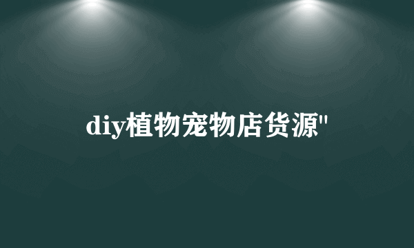 diy植物宠物店货源