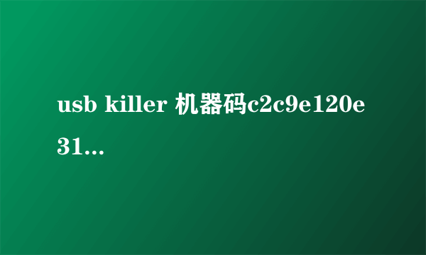 usb killer 机器码c2c9e120e31160注册码?