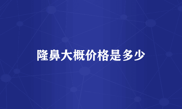 隆鼻大概价格是多少