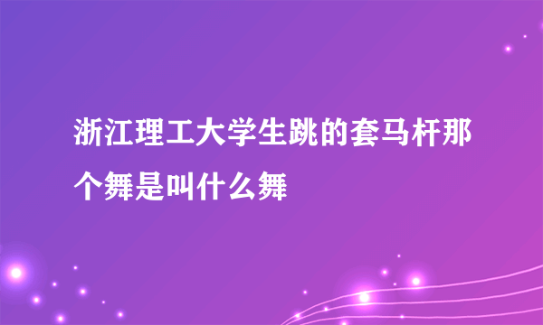 浙江理工大学生跳的套马杆那个舞是叫什么舞