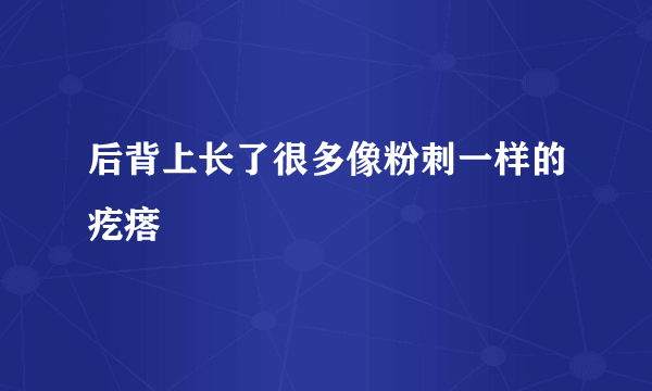 后背上长了很多像粉刺一样的疙瘩