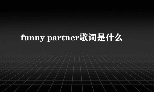 funny partner歌词是什么