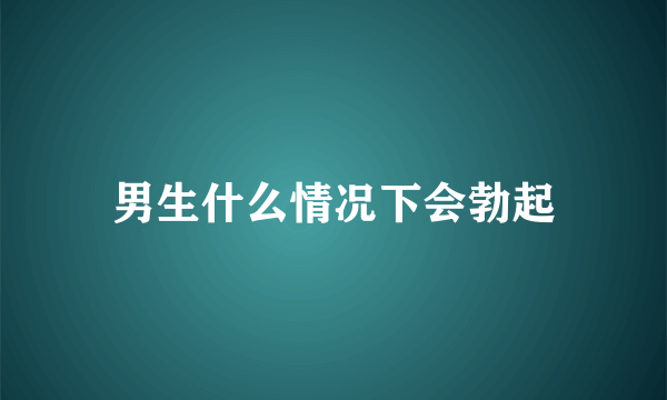 男生什么情况下会勃起