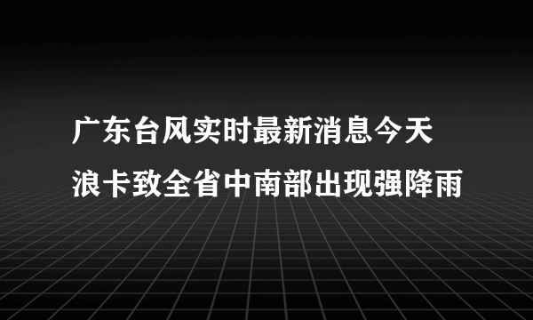 广东台风实时最新消息今天 浪卡致全省中南部出现强降雨