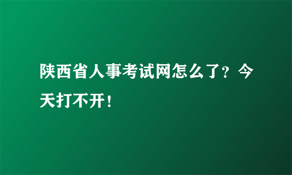 陕西省人事考试网怎么了？今天打不开！