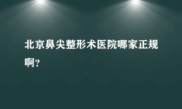 北京鼻尖整形术医院哪家正规啊？