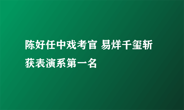 陈好任中戏考官 易烊千玺斩获表演系第一名