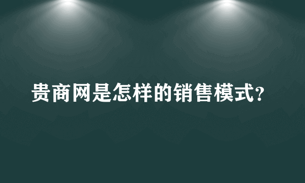 贵商网是怎样的销售模式？