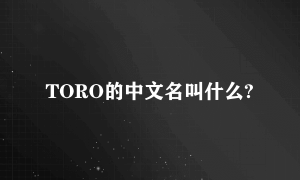 TORO的中文名叫什么?