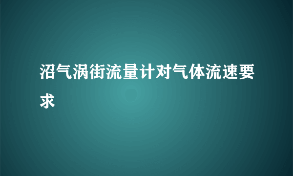 沼气涡街流量计对气体流速要求